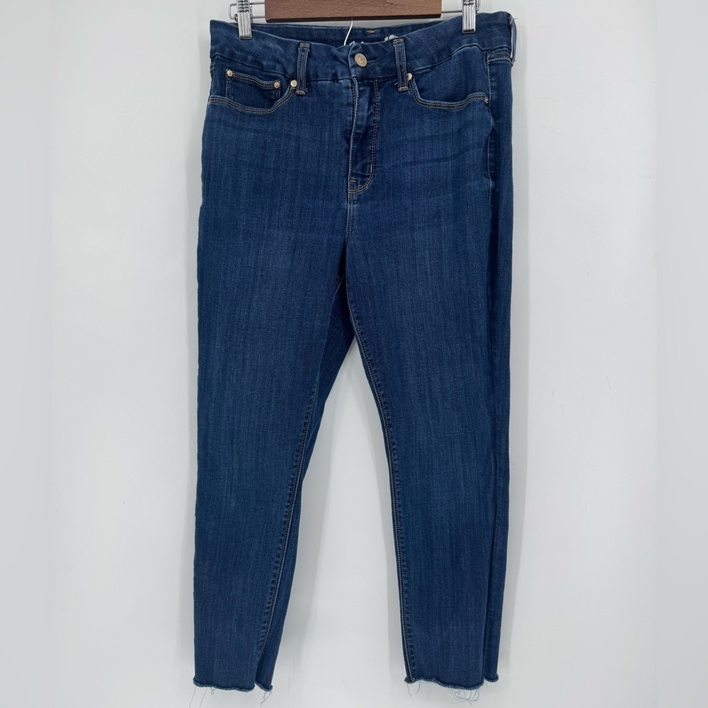 Seven7 Women's Dark Blue Tummyless High-Rise Skinny Denim Basic Jeans Size 12